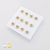12PCS OF MULTI CZ HOLLOW HEART GEM PAVED 316L SURGICAL STEEL L SHAPE STUD BOX